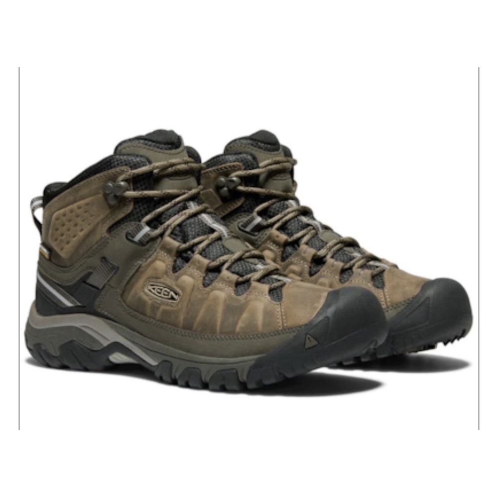 New KEEN Men's 12 M Targhee III Mid Plain Toe Waterproof Hiking Boots $190 Brown
